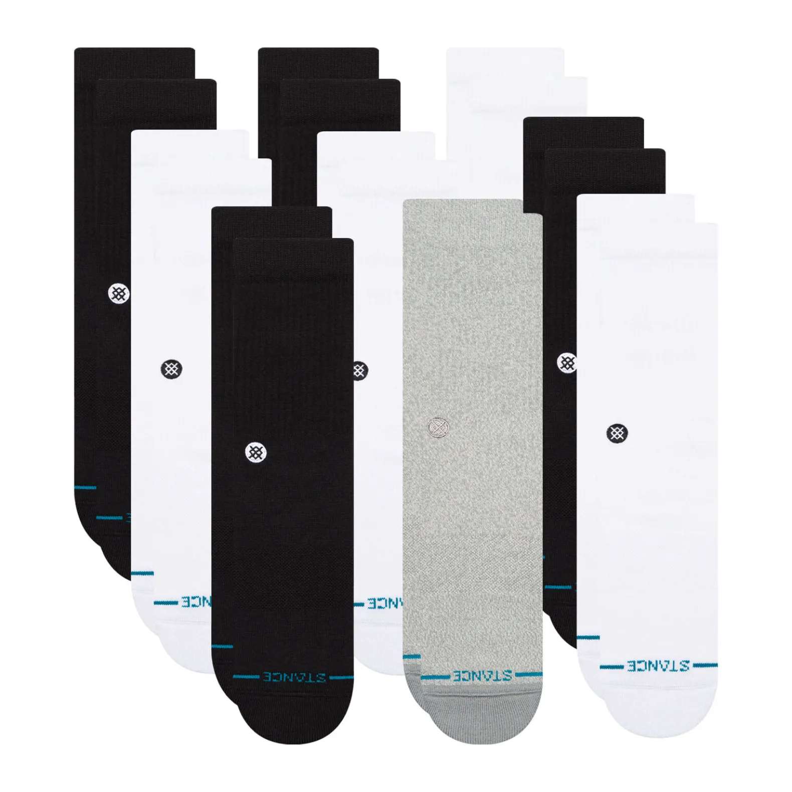 9 Pack Crew Socks